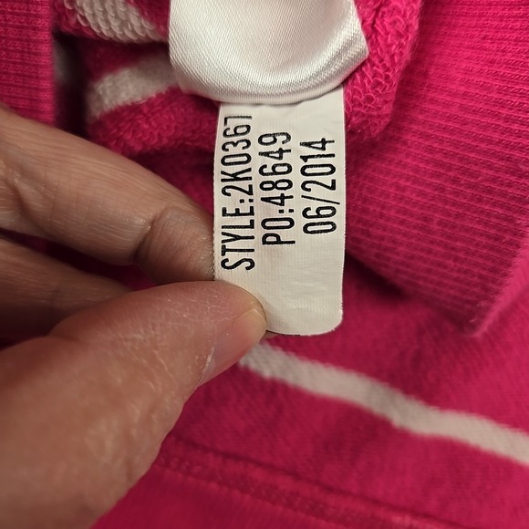 Vineyard Vines Womens Medium Pullover Quarter Zip w/Pink Striped & Blue Shoulder - Picture 5 of 9